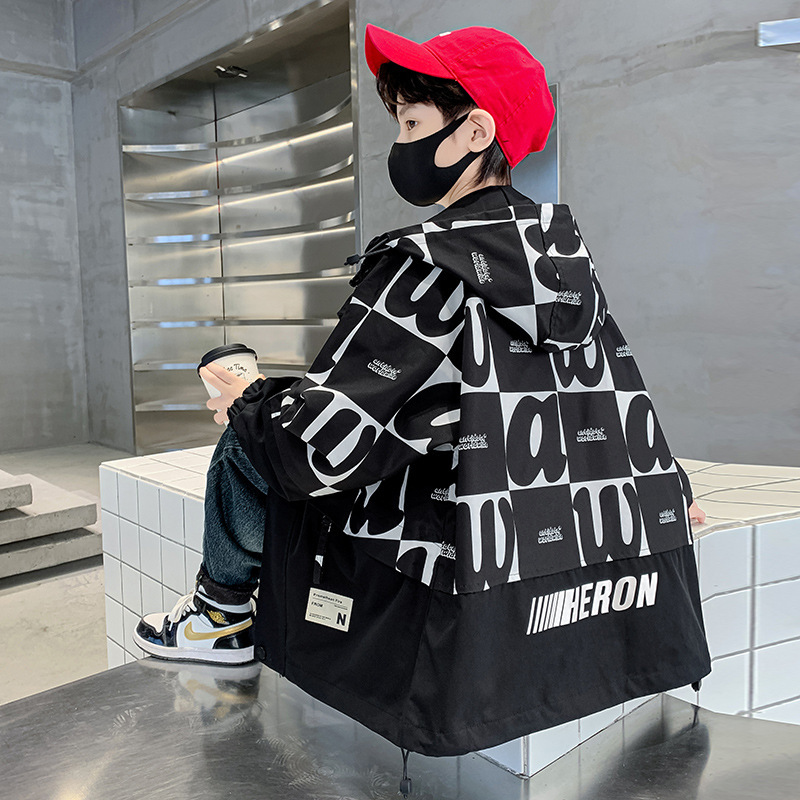 男の子用春服ジャケット、春秋モデル、2025年新作、中高生向け春用男の子用ウインドブレーカー、子供用おしゃれジャケット、トレンドジャケット|undefined