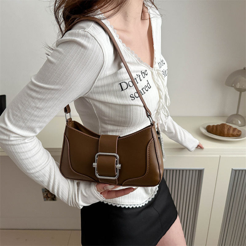 Fashionable Textured Casual Versatile Underarm Bag for Women, New Fashion 2025 Simple Trendy Niche Trendy Handheld Shoulder Bag