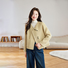 2025冬新款双面呢毛呢短款羊毛大衣显瘦小个子上衣外套女YE6506