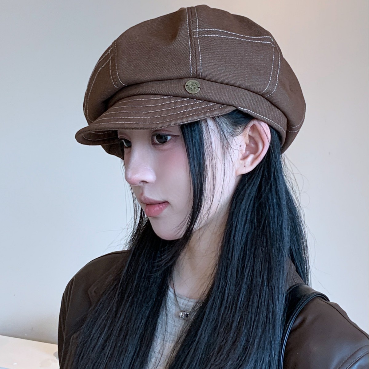 2025 Early Autumn New Denim Octagonal Beret For Women Korean Version Versatile Casual Fashion Face Slimming Niche_voghion.com