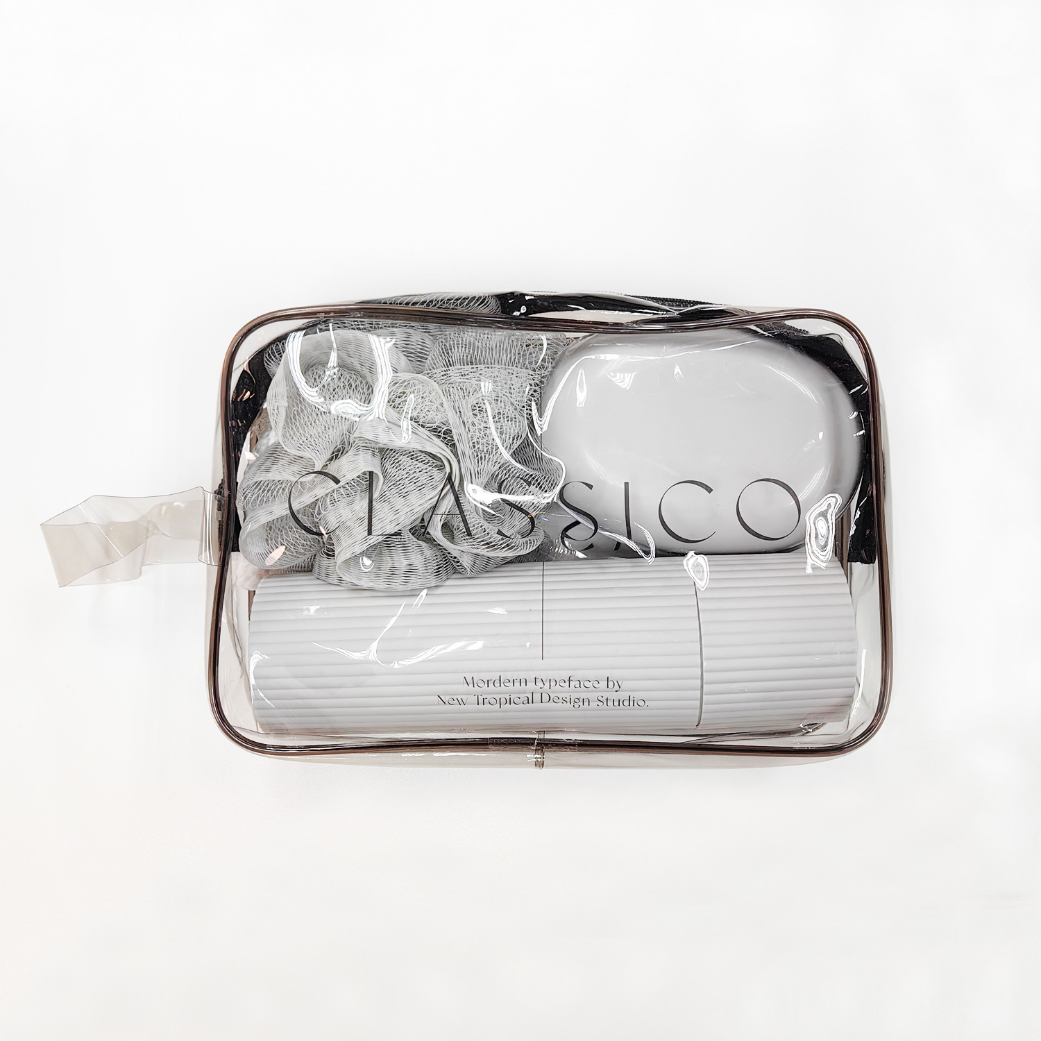 Juego de Bolsa de Aseo Portátil Transparente de Plástico para Viajes