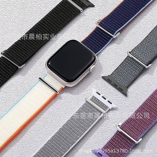 Processing and Customization Suitable for Apple Single Loop Double Section Loop Strap Nylon Velcro Apple iWatch Watch Strap