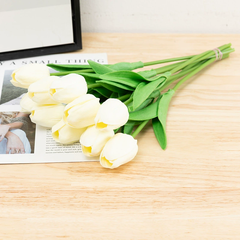 Artificial polyurethane tulip stem, realistic touch, wedding & home décor, lightweight 0.015 kg