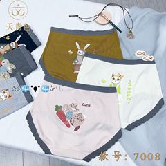 25 夏のホタル漫画オリジナルガーリースタイル綿下着ミッドハイウエストかわいいプリントシリーズ女性用ブリーフ