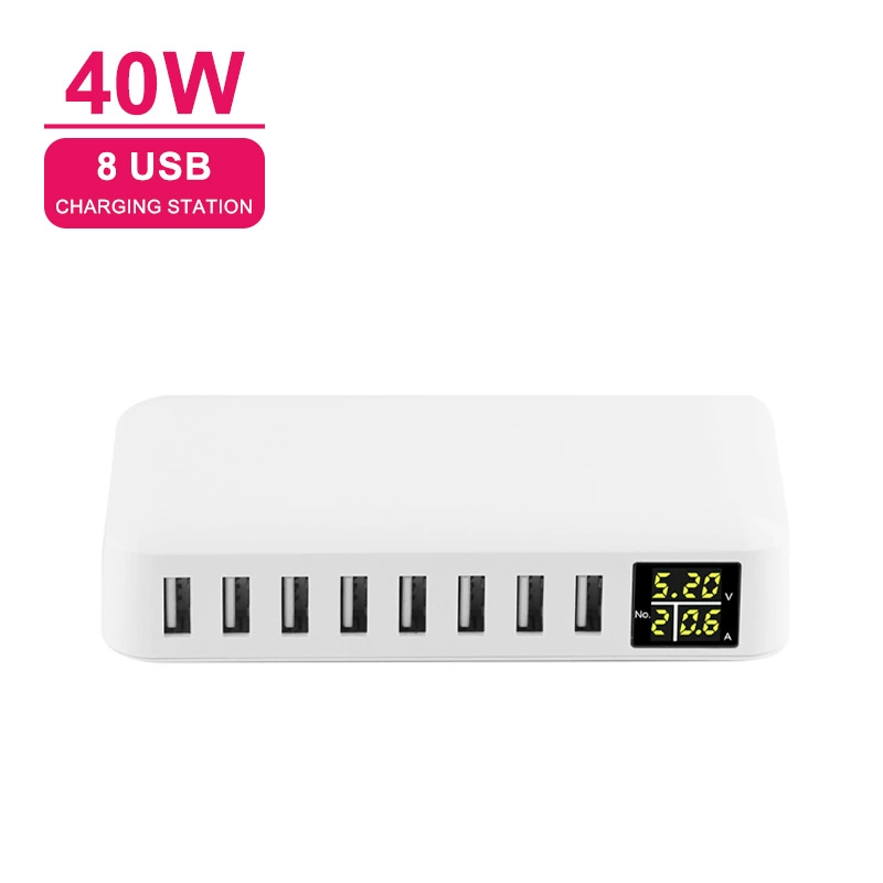 Factory direct selling USB multi -port charger 8 -port desktop charging intelligent numbers CE RoHS PSE certification