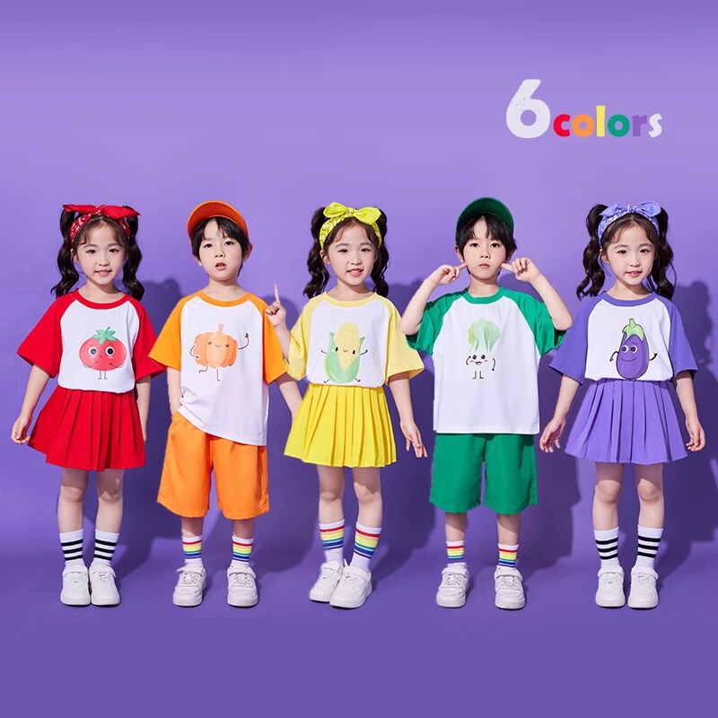 Children's Children's Cheerleading Costume Kindergarten Chorus Dance Vegetable Performance Costume Primary School Students' Group Costume Children's Children's Cheerleading Costume Kindergarten Chorus Dance Vegetable Performance Costume Primary School Students' Group Costume