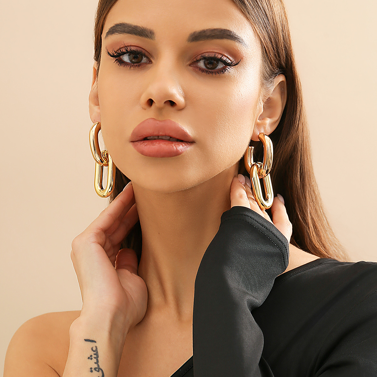 10g Weight Alloy Ear Needle Material Drop Earrings Classification 1 Pair Quantity Casual Occasion CCB Material Geometric Pattern Women's Gender Plating Design Simple Style Style 1 Pair Simple Style Geometric Plating CCB Drop Earrings 33