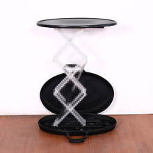 铝合金拍拍桌椭圆方形圆形前台接待桌快展升降广告促销台展示桌