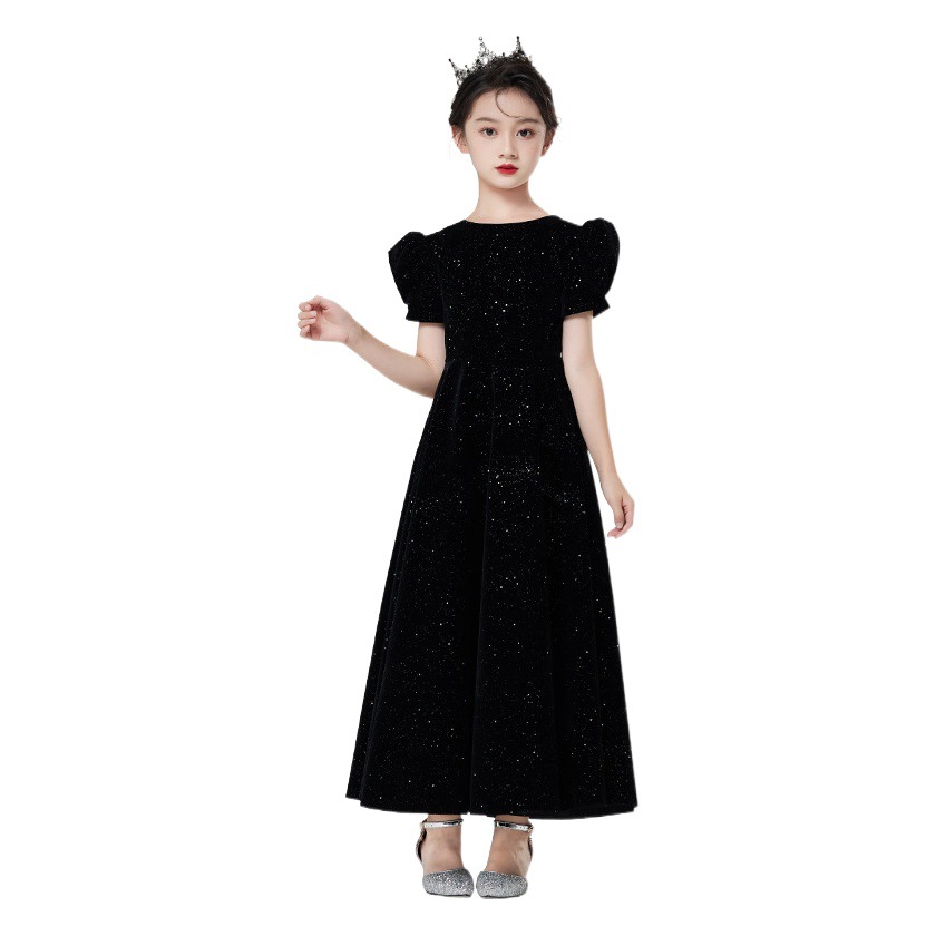 Vestidos para niños, vestidos de princesa para niñas, cumpleaños, pasarelas negras, presentadores de piano, disfraces, vestidos de cumpleaños