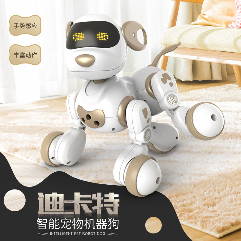 Yingjia18011 Decart robot perro eléctrico inteligente conversación de perros de compañía control remoto programación de juguetes para niños y niñas