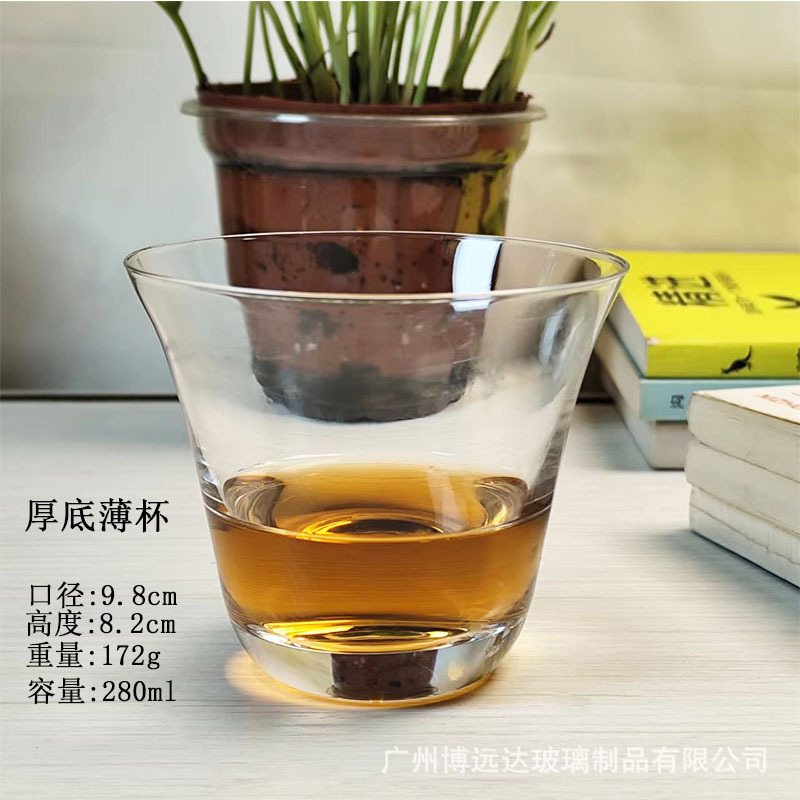 Tazas de vidrio transparentes tazas de bebidas frías de boca ancha tazas de café latte de cristal delgado tazas de té simples tazas de cóctel