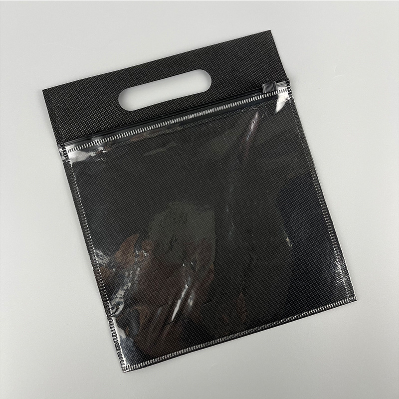 En stock no tejido cremallera bolsa bolso ropa bolsa de embalaje al por mayor ziplock bolsa no tejida transparente cremallera bolsa