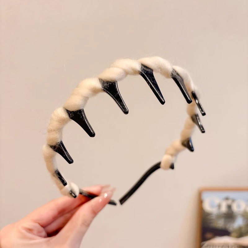 Otoño y invierno de alto nivel explosivo tipo ondas de pelusa correa de cabello para mujeres cráneo alto no lesiones de dientes de cabello para el cabello de doble propósito