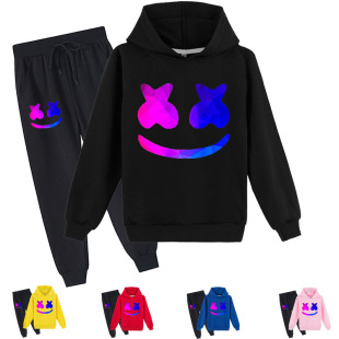 Factory direct marshmello cotton candy DJ boys and girls hoodie long pants suit Y010