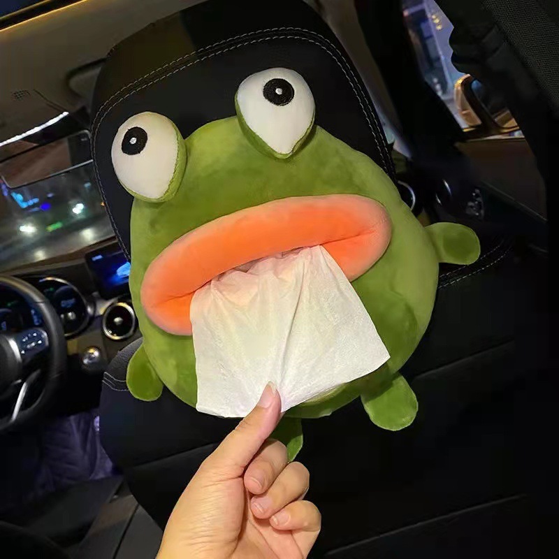 Manufacturer Wholesale Car Cartoon Tissue Box Women's Car Accessories Home Car Tissue Box Cross-Border E-Commerce