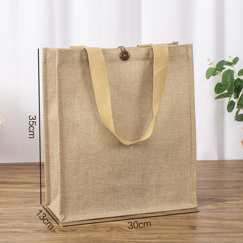 Bolsa de lino simple retro jute portátil bolsas de regalo de regalo de gran capacidad bolsas de lino personalizadas