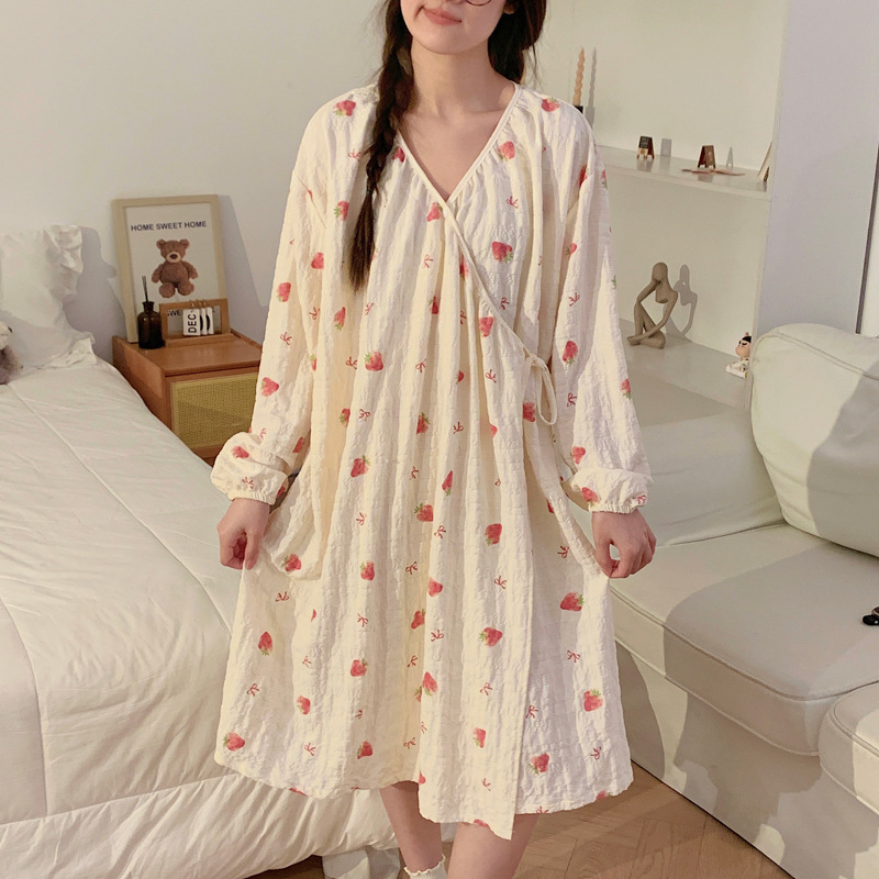 New Jacquard Cloud Cotton Spring and Summer Maternity Kimono Long Skirt Maternity Nursing Nightgown Pregnancy Breastfeeding Dress