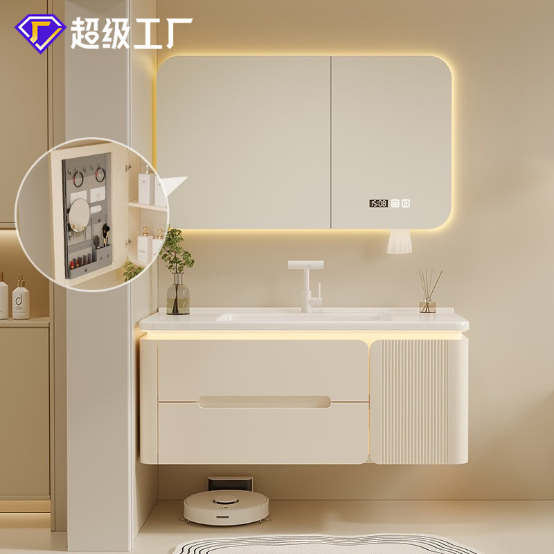 Gabinete de baño de roble nuevo cerámica lavabo gabinete de baño fábrica al por mayor