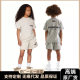 FOG Trendy Brand Children's Wear ESSENTIALS Double Line Back Double Row Flocking Loose Boys Short-sleeved T-shirt for Baby Girls