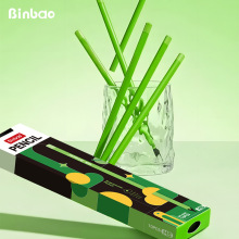 缤雹小绿杆三角黑木铅笔小学生用加粗铅芯HB/2B儿童书写铅笔批发