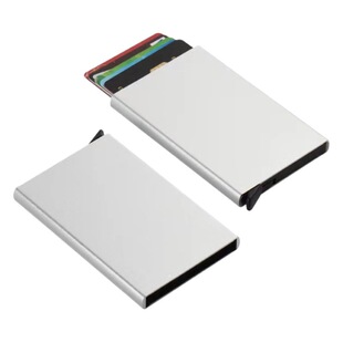 RFID automatic pop card box aluminum box anti-magnetic anti-theft brush credit card card case metal aluminum card case in stock