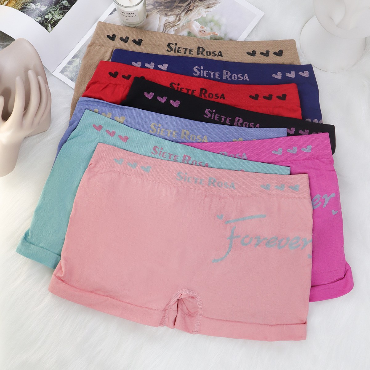 Calzoncillos bóxer para mujer de verano, pantalones de seguridad para niñas antideslumbrantes, pantalones cortos de cuatro esquinas elásticos sin costuras, transfronterizos