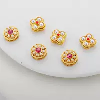 Бусы, браслет, ожерелье, 18 каратов, золотистый цвет, 14 мм, DIY