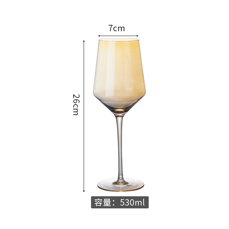 Tazas de vidrio de cristal chapeadas negras de alto pie tazas de vino gris de humo tazas de vino europeas tazas de champán de banquete occidental