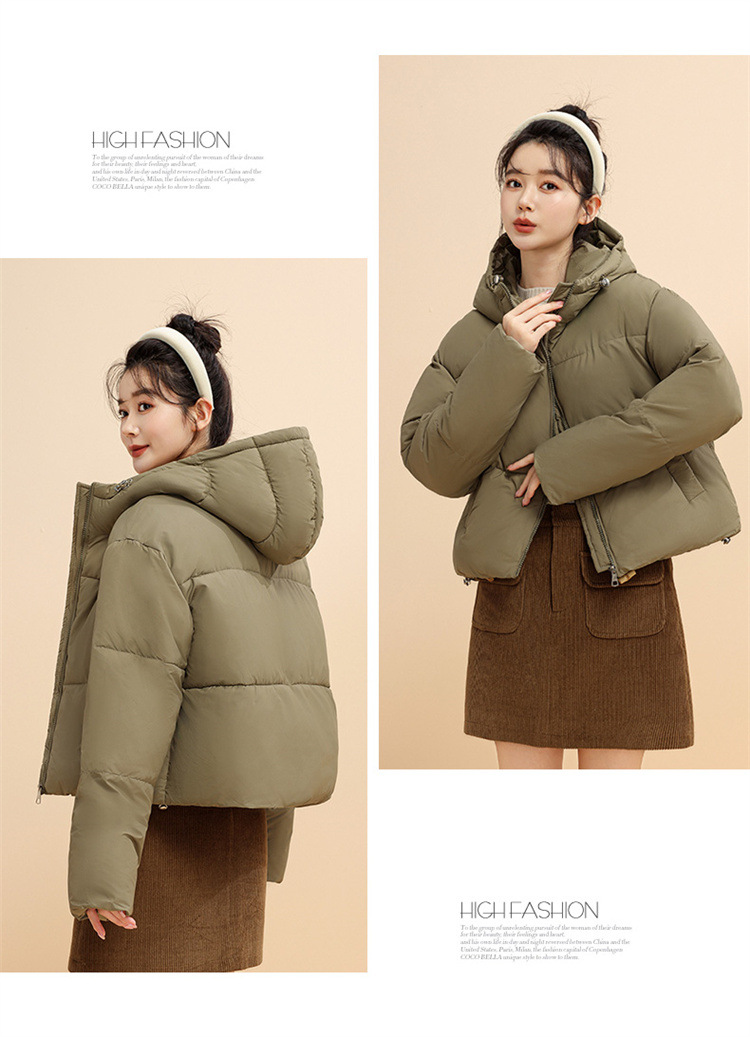 Chaqueta corta con capucha para mujer, estilo coreano, de invierno, corta, gruesa, cálida, de algodón, para mujer_voghion.com
