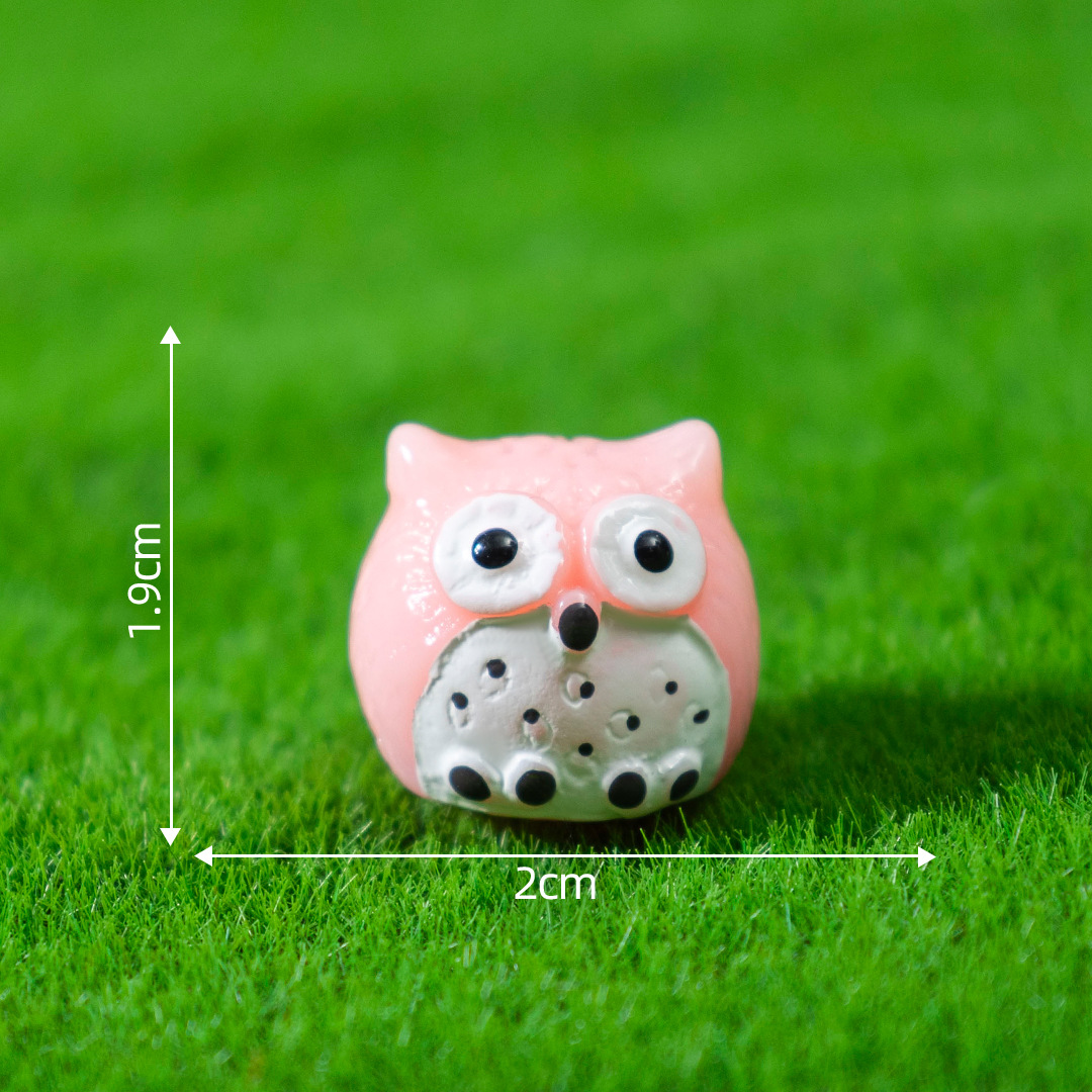 小さいサイズの4色のフクロウのコケの小さい景観の置物のアクセサリーのdiyは樹脂の小さい置物を組み立てます。