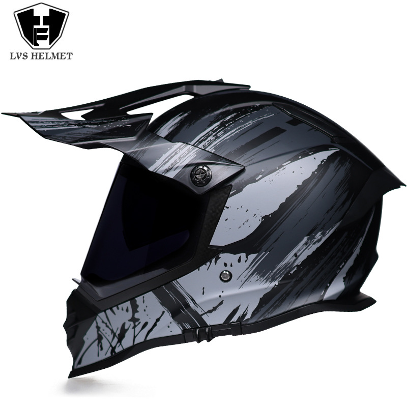 Nuevo off-road tire casco de doble lente carretera tire casco completo motocicleta Larga Distancia unisex Four Seasons universal LVS