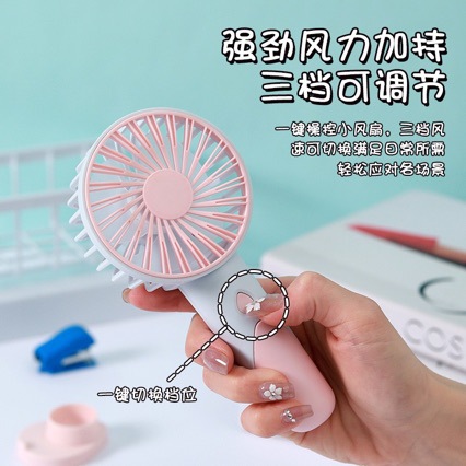 Mini ventilador portátil de color macarron con base, carga usb, pequeño ventilador de escritorio portátil regalo de verano image 5