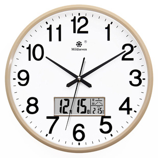 Qixingxing Clock Wall Clock Living Room Round Creative Clock Wall Watch Simple Family Wall Hanging Mute Electronic Quartz Clock