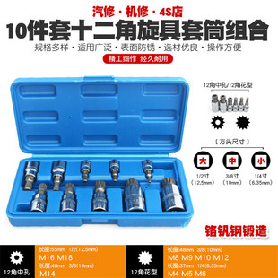 Twelve-angle socket quick wrench 12-angle nozzle star-shaped plum-shaped nozzle spline screwdriver screwdriver key