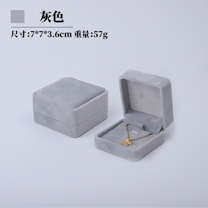 Caja de joyería de terciopelo de alta gama, caja de embalaje de terciopelo para anillos, pulseras, pendientes, cadenas largas, caja de regalo para joyería