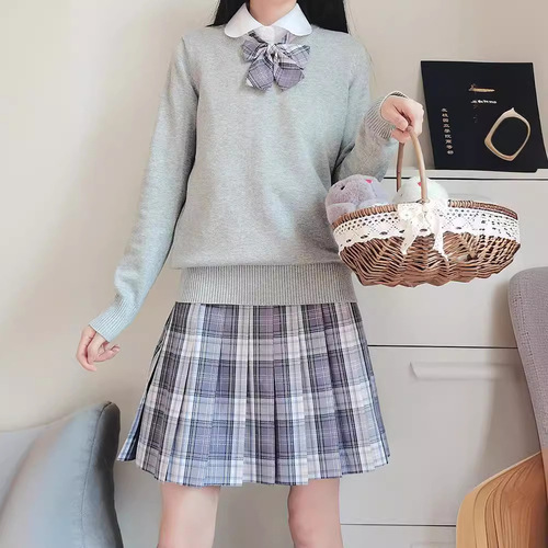 Japanese campus style JK/DK uniform for men and women, student knit V-neck turtleneck sweater, college style