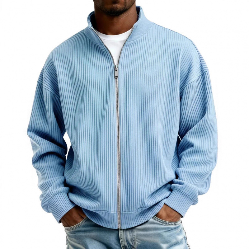 2026 Cross-Border European and American Men's Full-Zip Half-Turtleneck Sweater Fabric 3D Printed Sweatshirt New Autumn/Winter Model