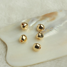 14k包金保色光面异形珠 diy手工饰品配件 金色不规则串珠隔珠材料