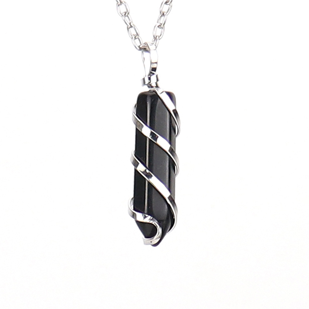 20g Weight Pendant Necklace Classification 1 Piece Quantity Daily Occasion natural stone Material Spiral Stripe Pattern Women'S Gender Knitting Design Streetwear Style 1 Piece Streetwear Spiral Stripe Natural Stone Knitting Pendant Necklace 9