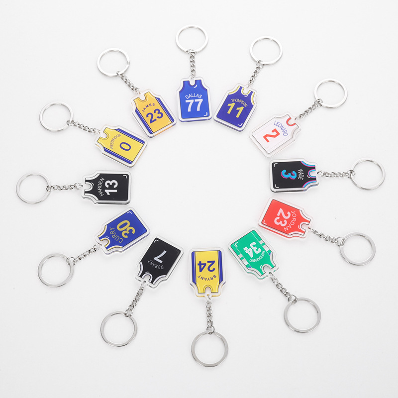 Basketball Jersey Keychain Kobe Harden Curry James Durant Pendant Accessories Acrylic Creative Gift Basketball Jersey Keychain Kobe Harden Curry James Durant Pendant Accessories Acrylic Creative Gift