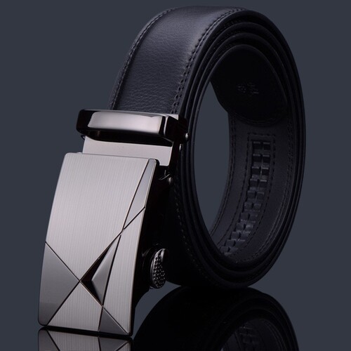 Automatic buckle two-layer cowhide men's belt, casual and fashionable leather belts, business men's belt wholesale