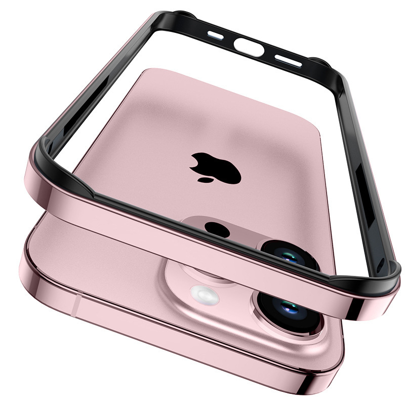 iPhone16promax対応 シリコンメタルフレーム 四隅保護 耐衝撃ケース Apple17対応 15対応|undefined