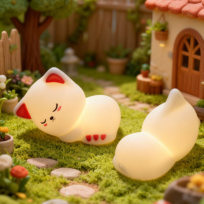 Lámpara de noche de ovejas transfronterizas, lámpara de palpitación encantadora, iluminación de caballo, lámpara de escritorio de inducción de atmósfera de noche práctica para dormir