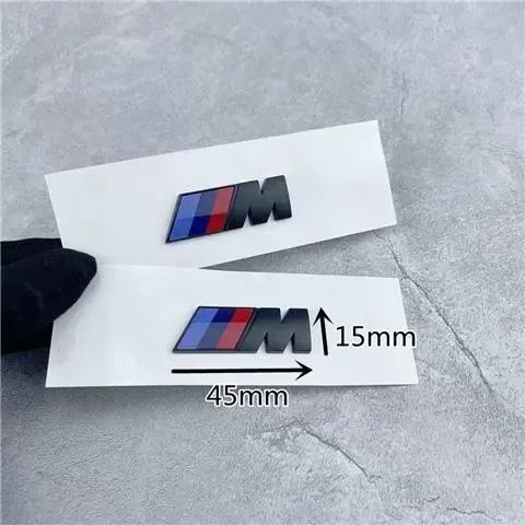 Suitable for BMW M emblem side decals, 1 Series, 5 Series, 7 Series, BMW 3 Series M kit, X3, X5, M3 car emblem stickers, black modification