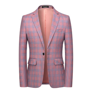 Cross-Border Foreign Trade 2025 Men's Plaid Casual Small Suit Men's Suit Amazon Fashion Casual Trend