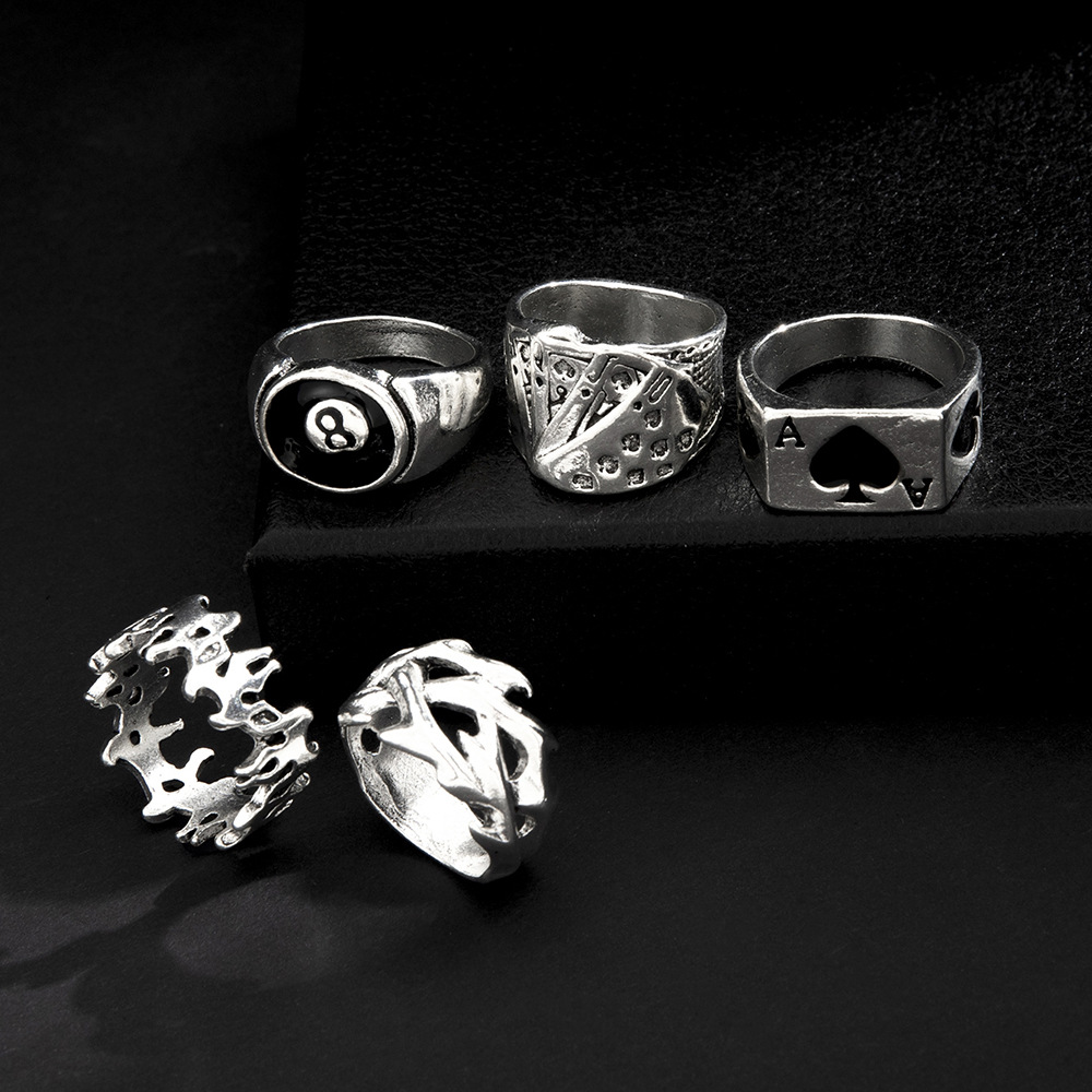 40g Weight Alloy Material Men'S Gender Retro Style Retro Alloy Men'S Ring Sets 2