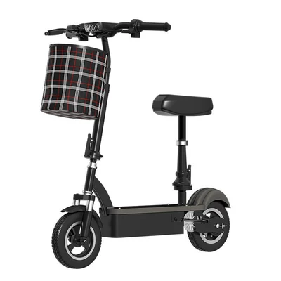 Foldable electric scooter, mini small electric vehicle, convenient and portable for commuting to work, electric scooter accessories (Qatlanan elektrik skuterlər) - black-with-brush-12a-lithium-battery-range-40-60-miles-24v