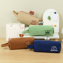 摩克萌宝贴贴手拎大四方笔袋小众不撞款大容量学生可爱文具帆布袋