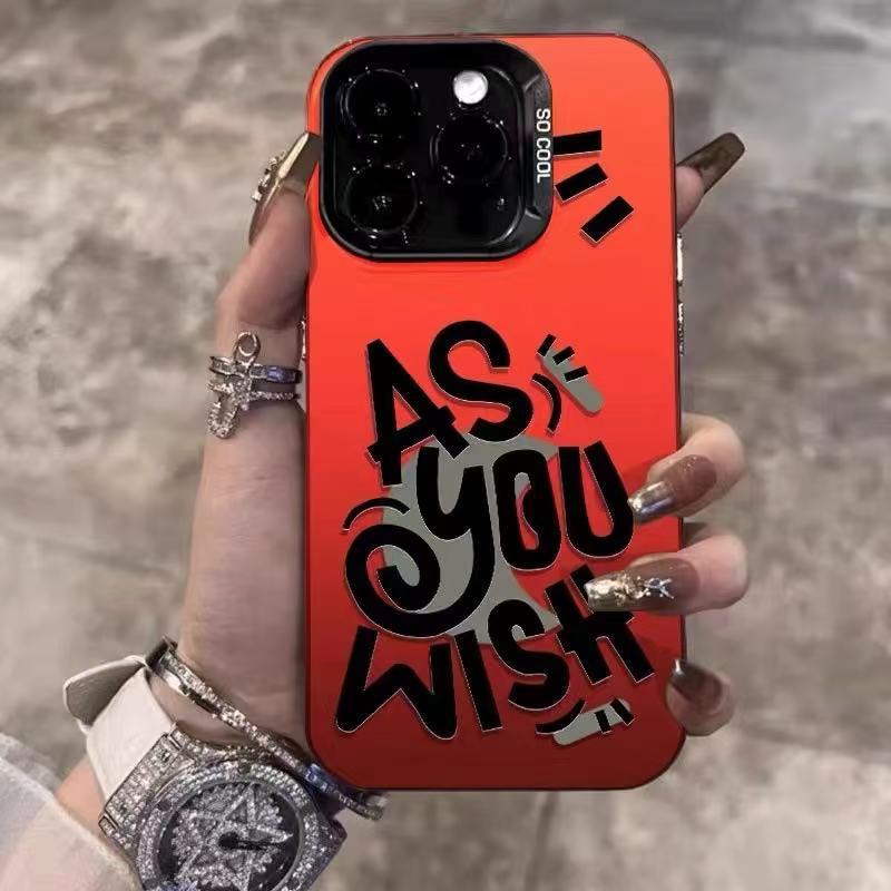 Nueva personalidad en inglés aplicable iPhone 16 funda para teléfono móvil Apple 15promax/14 anti-caída 13pro12 Europa y América