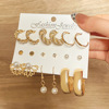 Earrings, retro set from pearl, European style, suitable for import, simple and elegant design, wholesale